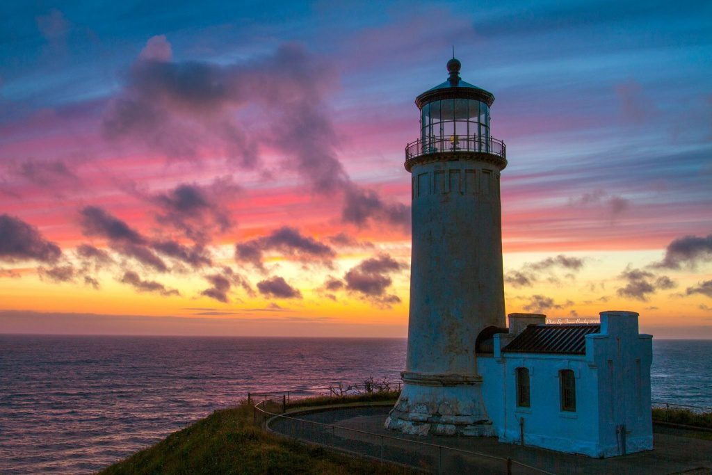 Lighthouses on the beach in Long Beach Washington at our hotel in Long Beach Washington at Chautauqua Resort