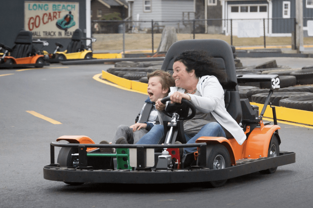 Go karts near the beach in Long Beach Washington at our hotel in Long Beach Washington at Chautauqua Resort