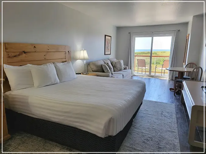 Oceanfront hotel room balcony at Chautauqua Resort
