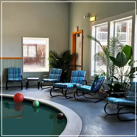 Heated indoor pool at Chautauqua Resort